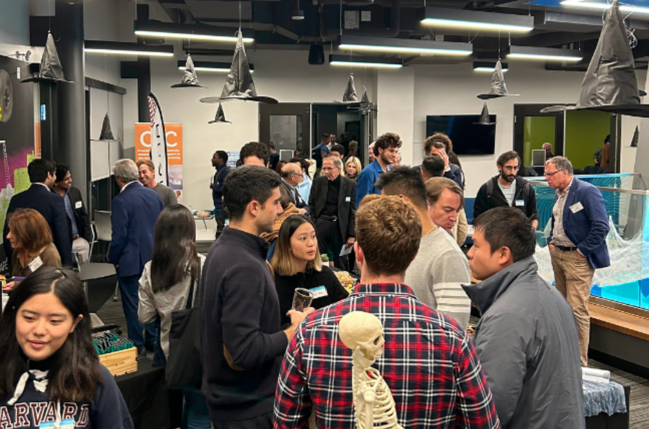 Guests gathering and connecting during Cherrystone Pitch Night.
