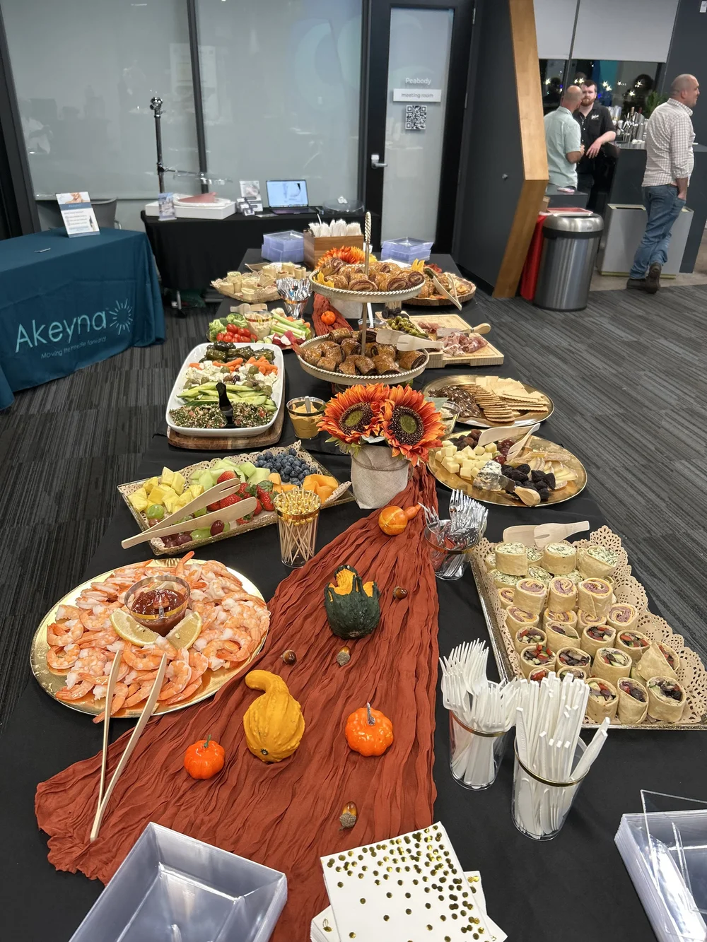 A catered spread prepared for Cherrystone Pitch Night guests.